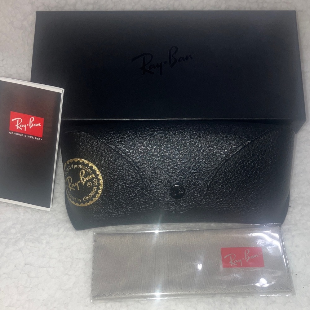 Ray-Ban Black Sunglasses Case Box,cleaning cloth and care card